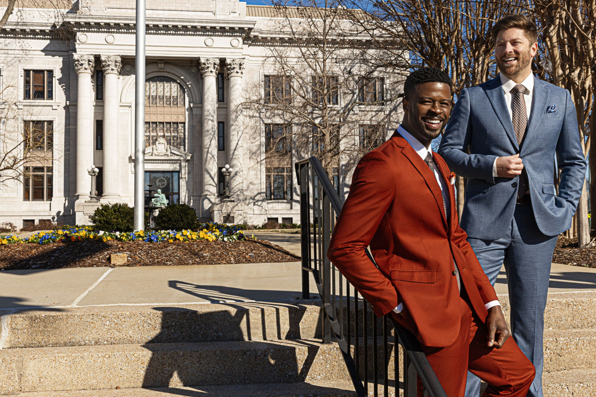 Two men in suits outside a Chattanooga courthouse